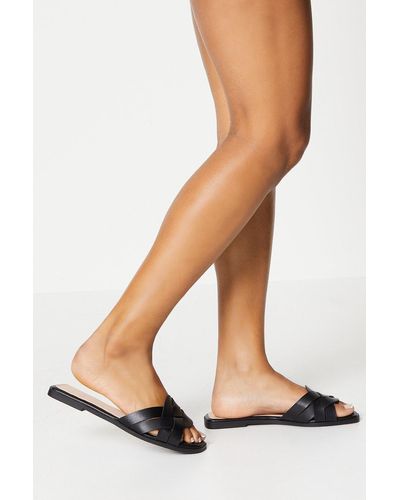 Dorothy Perkins Wide Fit Fiji Lattice Flat Sandals - White