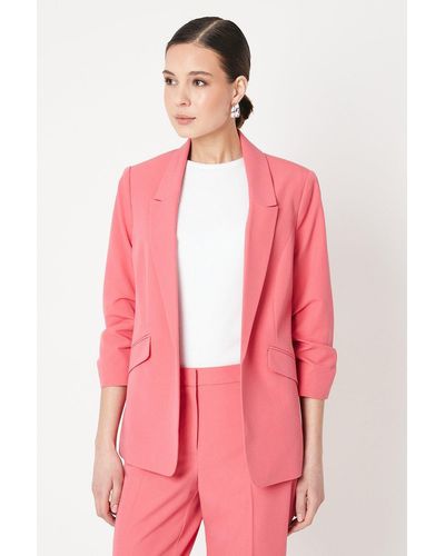 Dorothy Perkins Ruched Sleeve Blazer - Pink
