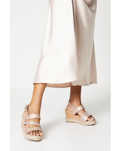 Dorothy Perkins Good For The Sole: Extra Wide Fit Hannah Asymmetric Wedges - Natural