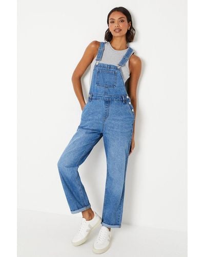 Dorothy Perkins Relaxed Fit Denim Dungarees - Blue