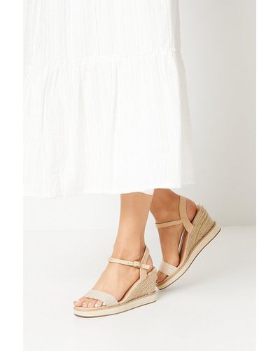 Dorothy Perkins Good For The Sole: Astley Comfort Textile High Espadrille Wedges - Natural