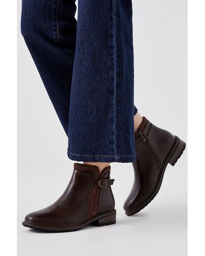 Dorothy Perkins Good For The Sole: Wide Fit Mia Mixed Material Ankle Boots - Blue