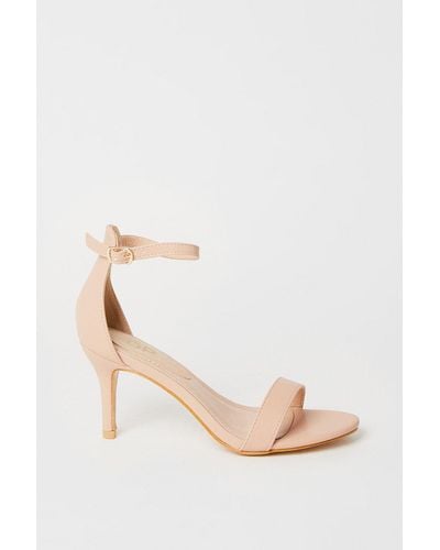 Dorothy Perkins Tasha Low Stiletto Barely There Heeled Sandals - Pink
