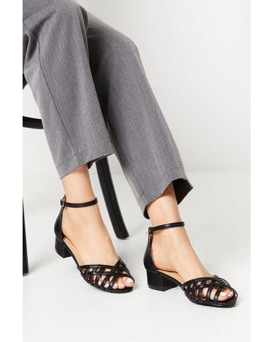 Dorothy Perkins Good For The Sole: Wide Fit Eli Lattice Heeled Sandals - Grey