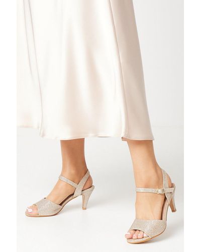 Dorothy Perkins Good For The Sole: Wide Fit Trish Peep Toe Heeled Sandals - Natural