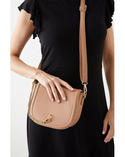 Dorothy Perkins Tanisha Chain Detail Adjustable Strap Cross Body Bag - Black