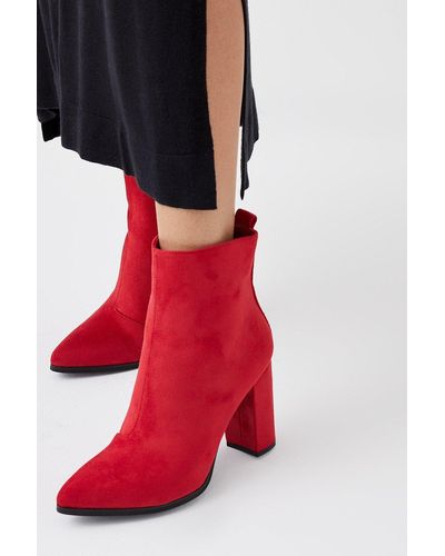 Dorothy Perkins Astro Heeled Ankle Boots - Red