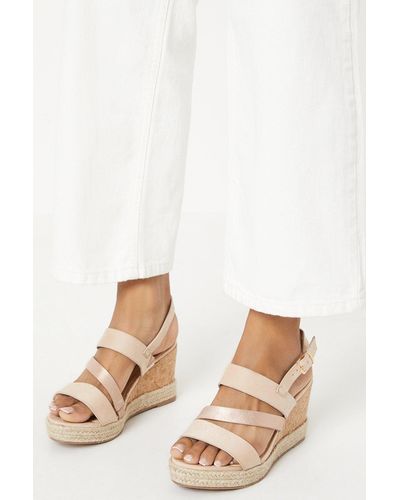Dorothy Perkins Good For The Sole: Wide Fit Hannah Asymmetric Wedges - Natural