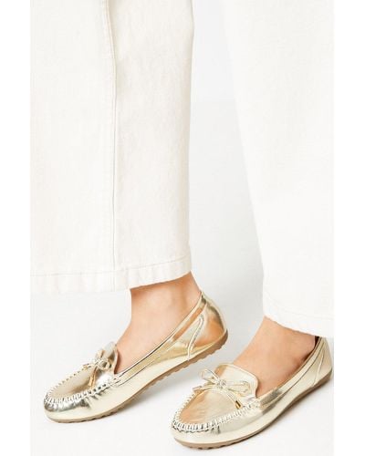 Dorothy Perkins Good For The Sole: Nancy Comfort Bow Detail Moccasin Loafers - White