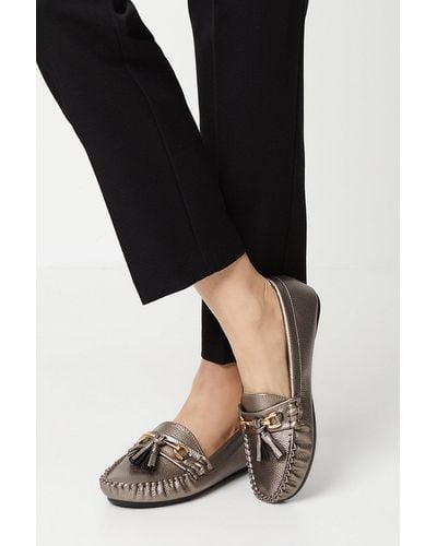 Dorothy Perkins Good For The Sole: Nyla Wide Fit Comfort Tassel Detail Loafers - Black