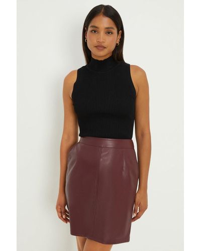 Dorothy Perkins Faux Leather Mini Skirt - Multicolour