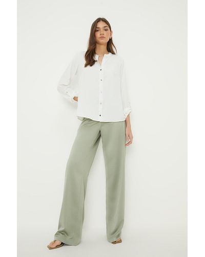 Dorothy Perkins Tall Satin Wide Leg Trousers - Natural