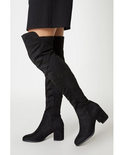 Dorothy Perkins Kelly Stretch Over The Knee Boots - Black
