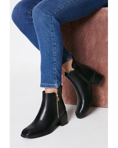Dorothy Perkins Anna Zip Up Ankle Boots - Blue