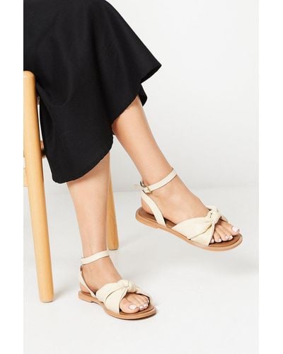 Dorothy Perkins Good For The Sole: Extra Wide Fit Leather Miran Knot Sandals - Black