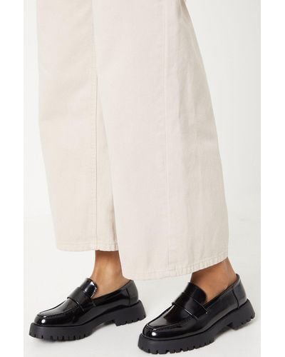 Dorothy Perkins Faith: Nicole Stitched Chunky Apron Front Penny Loafers - Black