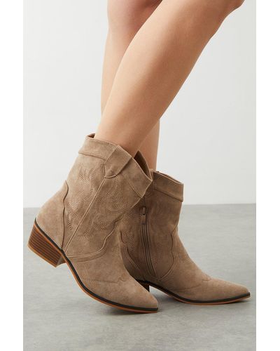 Dorothy Perkins Anita Low Rise Western Boots - Brown