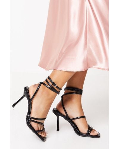 Dorothy Perkins Salina Ankle Tie Strappy High Heeled Sandals - Pink