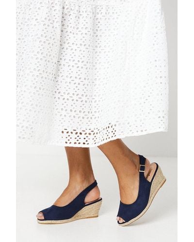 Dorothy Perkins Good For The Sole: Extra Wide Fit Reign Peep Toe Wedge - White