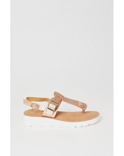 Dorothy Perkins Good For The Sole: Wide Fit Marista Cross Strap Sandals - Metallic
