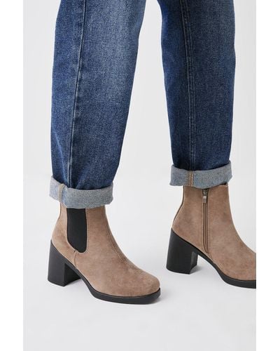 Dorothy Perkins Alo Casual Heeled Chelsea Boots - Blue
