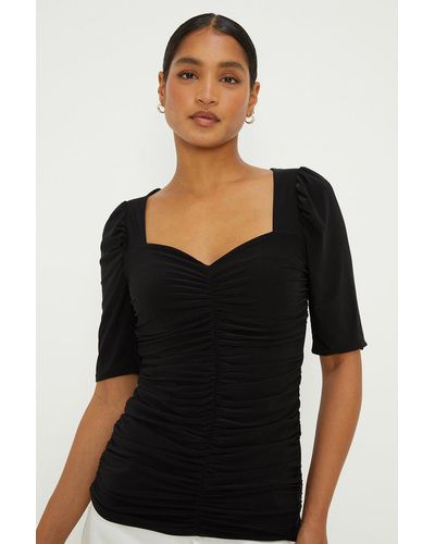 Dorothy Perkins Ruched Front Double Layer - Black