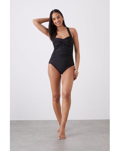Dorothy Perkins Tummy Control Detachable Strap Swimsuit - Black