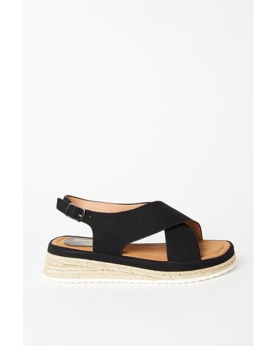 Dorothy Perkins Good For The Sole: Maxine Comfort Low Wedge Cross Strap Sandals - Black