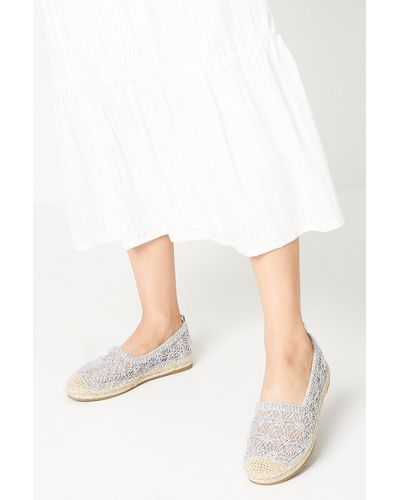 Dorothy Perkins Good For The Sole: Ellie Comfort Crochet Espadrille Flat Shoes - White
