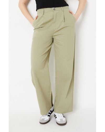 Dorothy Perkins Double Button Front Trouser - Green