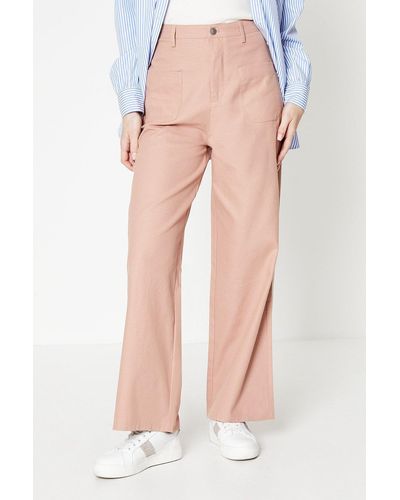 Dorothy Perkins Pocket Front Straight Leg Trouser - Pink
