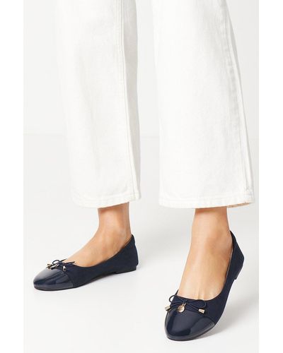 Dorothy Perkins Good For The Sole: Tash Comfort Toecap Bow Detail Ballet Court Shoes - White