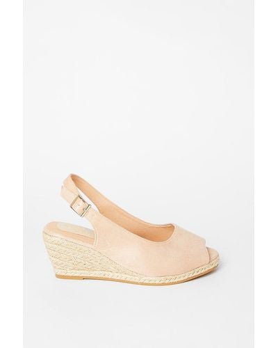 Dorothy Perkins Good For The Sole: Extra Wide Fit Reign Peep Toe Wedge - Natural