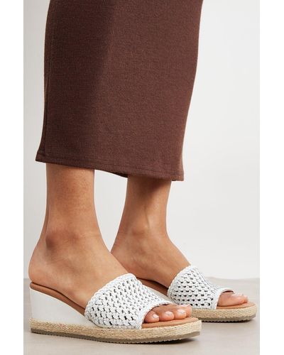 Dorothy Perkins Good For The Sole: Leather Alice Woven Wedge - Brown
