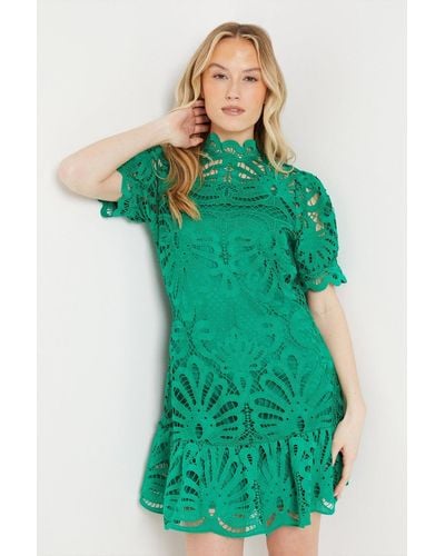 Dorothy Perkins Lace Mini Dress - Green