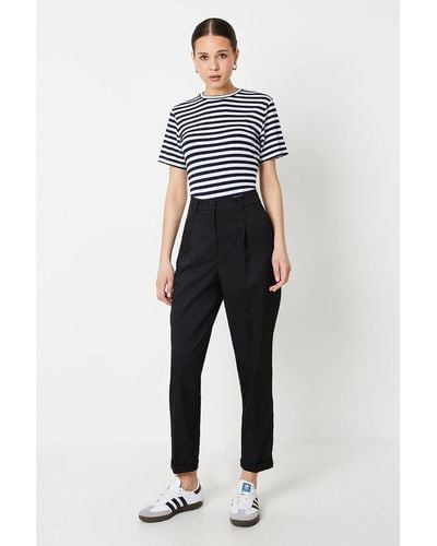 Dorothy Perkins Double Button Turn Up Trousers - Blue