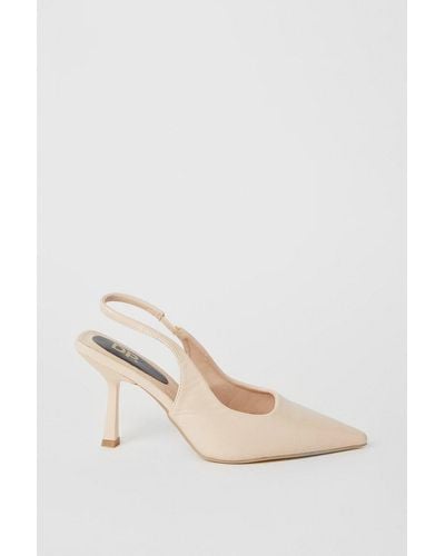 Dorothy Perkins Destiny Pointed Slingback High Stiletto Court Shoes - Natural