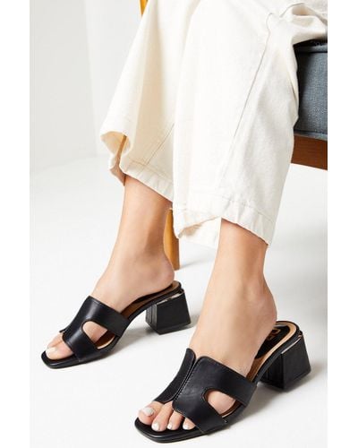 Dorothy Perkins Sawyer Medium Block Heel Smart Mule Sandals - Black