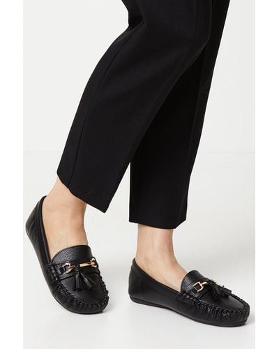Dorothy Perkins Good For The Sole: Nyla Wide Fit Comfort Tassel Detail Loafers - Black