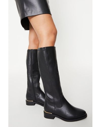 Dorothy Perkins Good For The Sole: Extra Wide Fit Olive Comfort Riding Boot - Black