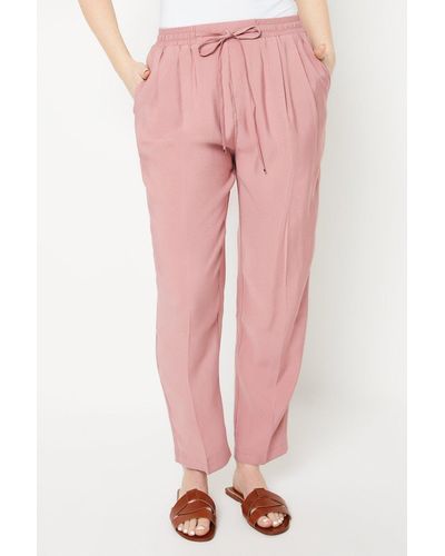 Dorothy Perkins Pull On Tie Waist Tapered Trouser - Pink