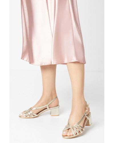 Dorothy Perkins Good For The Sole: Candy Lattice Detail Slingback Medium Block Heeled Sandals - Pink