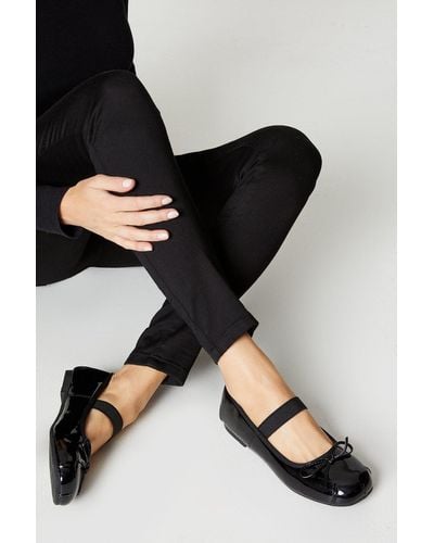 Dorothy Perkins Good For The Sole: Tabby Comfort Padded Mary Jane Elastic Strap Ballet Flats - Black