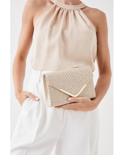 Dorothy Perkins Brooke Glitter Clutch Bag - White