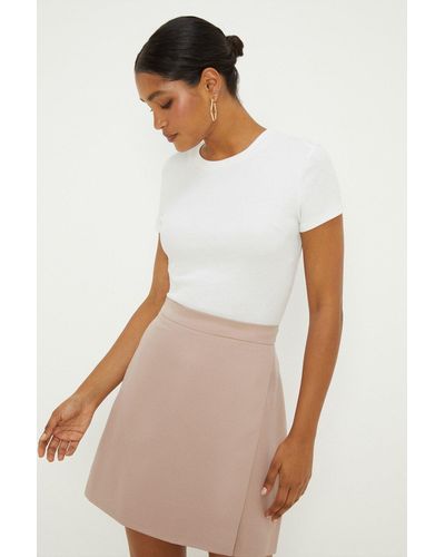 Dorothy Perkins Tailored Wrap Mini Skirt - White