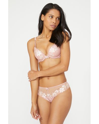 Dorothy Perkins Applique Embroidery Deep Thong - Pink