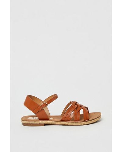 Dorothy Perkins Good For The Sole: Montego Multi Strap Espadrille Detail Flat Sandals - Brown