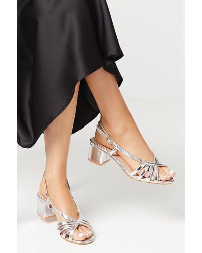 Dorothy Perkins Good For The Sole: Candy Lattice Detail Slingback Medium Block Heeled Sandals - Black
