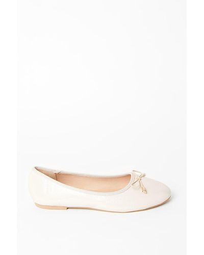 Dorothy Perkins Good For The Sole: Tonya Comfort Wide Fit Bow Detailed Ballerina - Natural