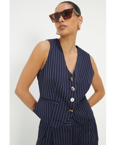 Dorothy Perkins Stripe Waistcoat - Blue